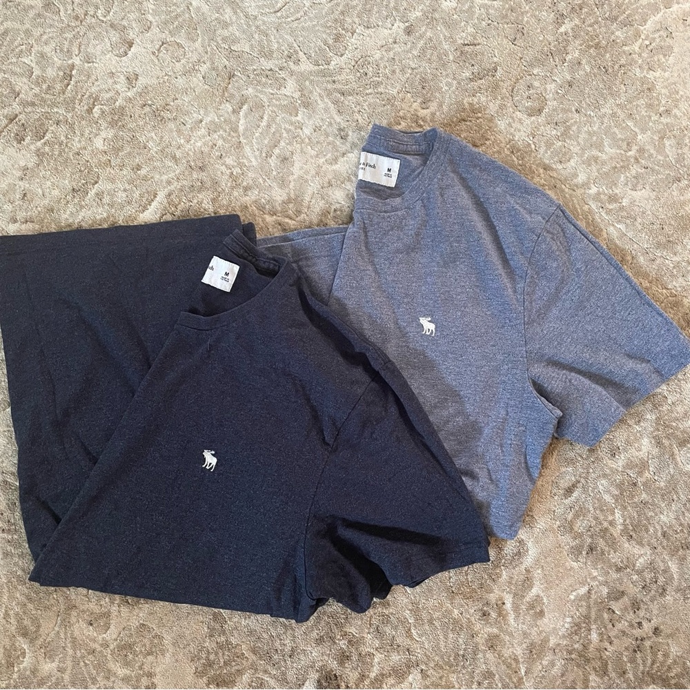 Abercrombie & Fitch soft as A&F men’s t-shirts medium lot of 2  blue hues